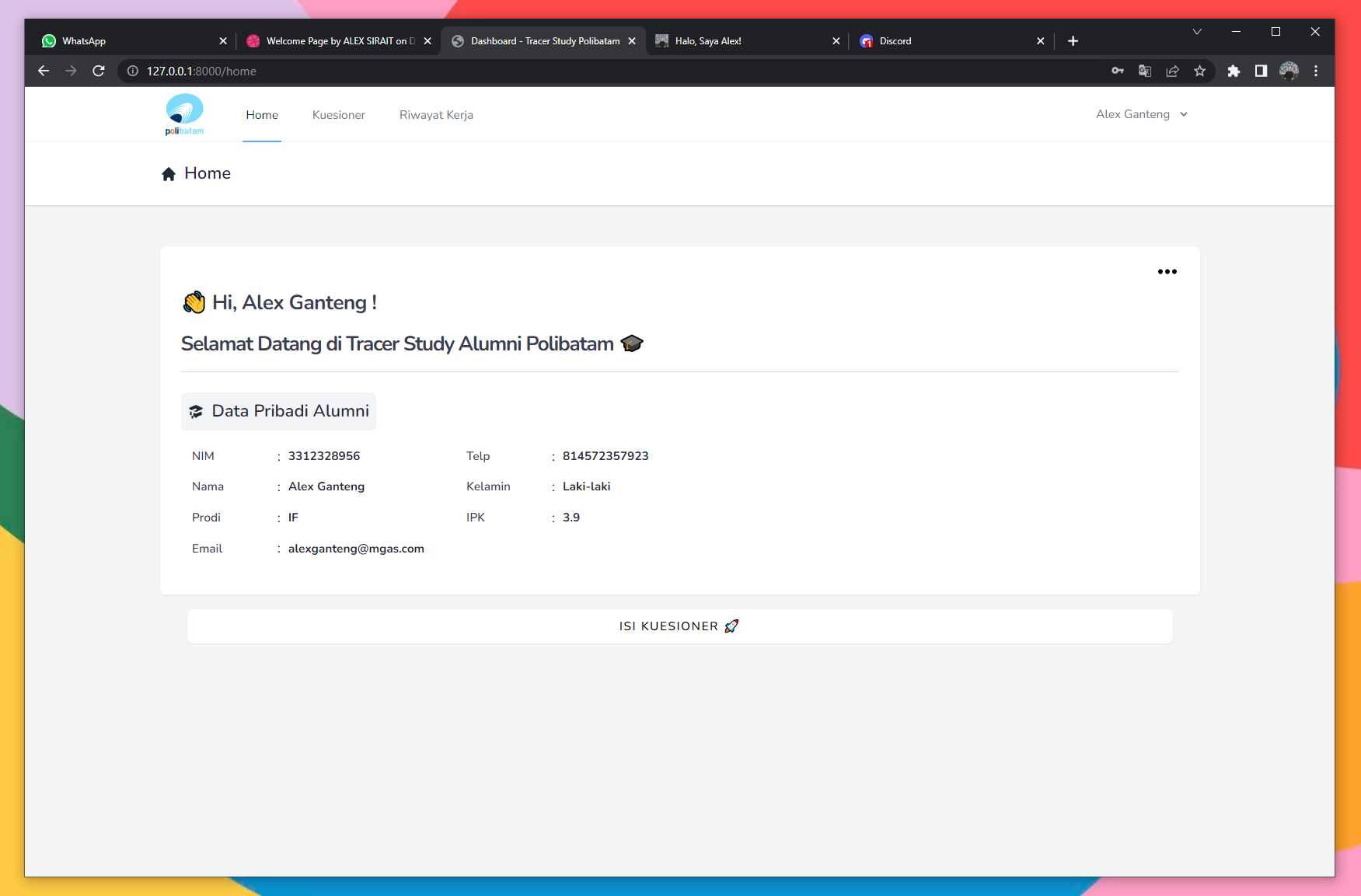 Pamer.in | Aplikasi Tracer Study Alumni Polibatam Berbasis Web